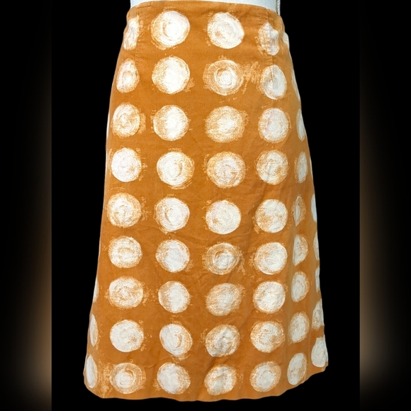 Anthropologie Dresses & Skirts - Anthropologie MAEVE Dots Brushed Stretch Pencil Skirt Mustard Tan Sz 6